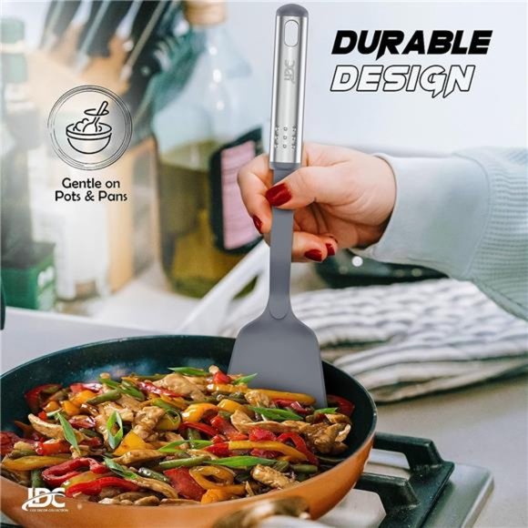 Utensils Set -23Pieces Nylon and Stainless Steel Grey Kitchen Utensils-Non-Stick - Picture 4 of 6